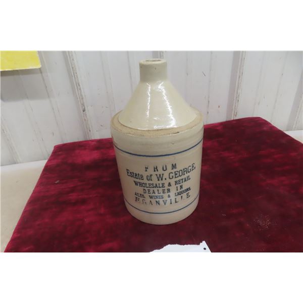 Liquor Stoneware Jug From Estate Of W George Wholesale Eganville