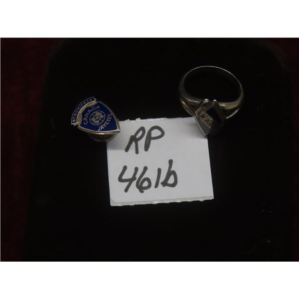 Vintage JACEES Pin & WCKI Ring Sterling Silver TW: 6 grams
