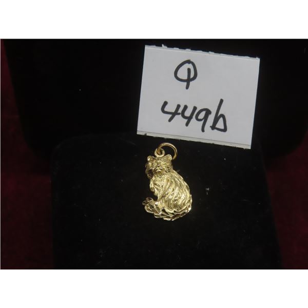 Marked 14K Gold Cat Pendant TW: 2.5 grams
