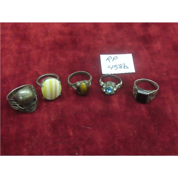 5 Sterling Silver 925 Rings TW: 30 grams