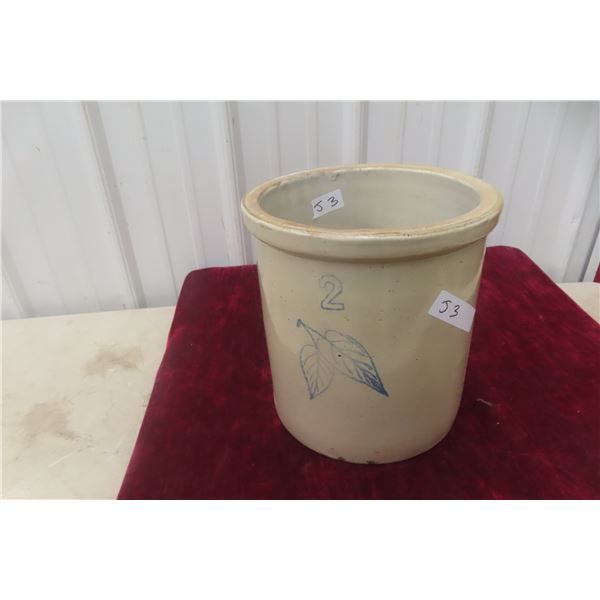 Red Wing 2 Gallon Stoneware Crock With Birch Leaf