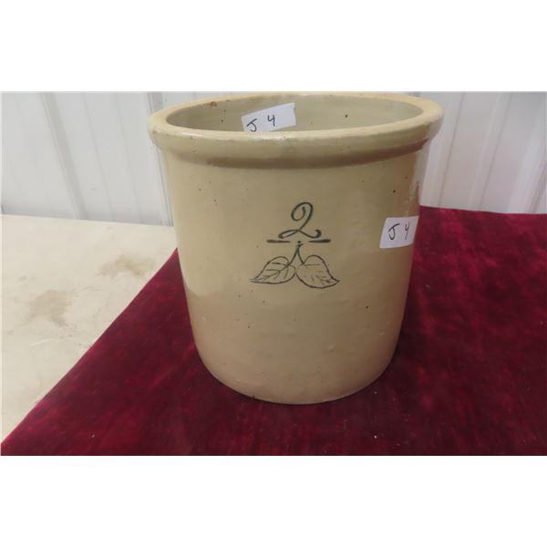 1800s Red Wing Union Stoneware 2 Gallon Elephant Ear Crock