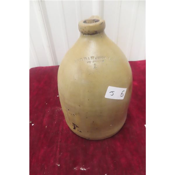 Antique Narrade + Soule 1800's Stoneware 1 Gal Jug Salt Glazed