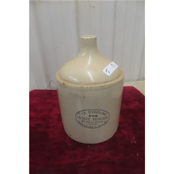 The Sterling Wine House St. Paul Minn Liquor Stoneware Jug Approx. 3 Gallon