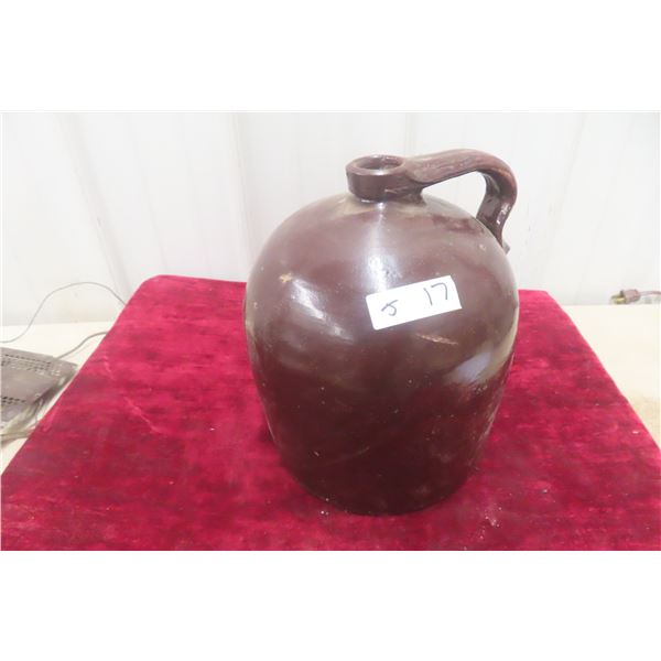 Brown Glazed Stoneware Jug Beehive Shape
