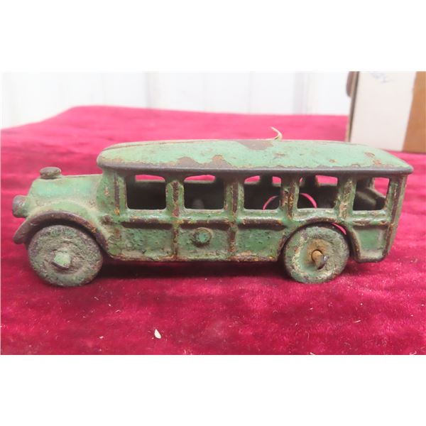 1920 A.C. Williams or Arcade Cast Bus 5" Long + Reliable Pee Wee Vintage 3" Long