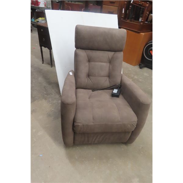 Micro Suede Power Reclining Swivel Chair