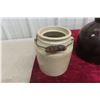 Image 2 : 3 Stoneware Crocks And 1/2 Gal Jug With Lid, Including One Red Wing