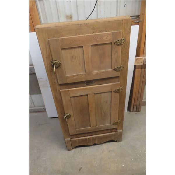 Antique Ice Box - Great Hardware! 52" x 26" x 18"