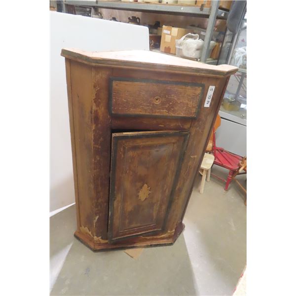 Antique Corner Cabinet, 43" Tall