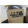 Image 3 : ADV Stoneware Jug And Crock Trough 1 Gallon Jug LA Wine Co Broken Finger Hole And Crock Lid
