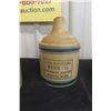 Image 5 : ADV Stoneware Jug And Crock Trough 1 Gallon Jug LA Wine Co Broken Finger Hole And Crock Lid