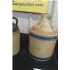 Image 7 : ADV Stoneware Jug And Crock Trough 1 Gallon Jug LA Wine Co Broken Finger Hole And Crock Lid