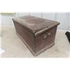 Image 3 : Old Dove Tail Box With Hinged Lid And Glass Bottle 16" Tall 23" x 10" x 10"