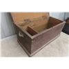 Image 5 : Old Dove Tail Box With Hinged Lid And Glass Bottle 16" Tall 23" x 10" x 10"