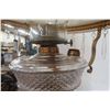 Image 10 : Victorian Hanging Brass Lamp With Hand Painted Milk Glass Shade