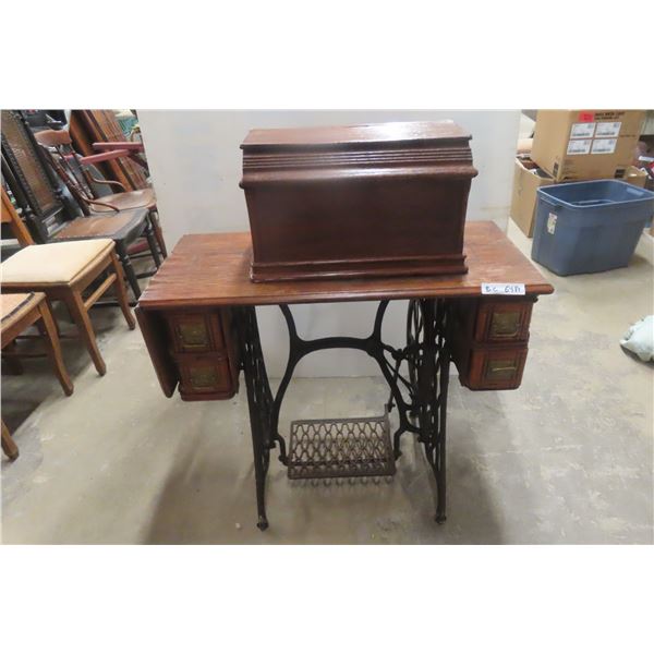 Singer Treadle Sewing Machine - Coffin Top