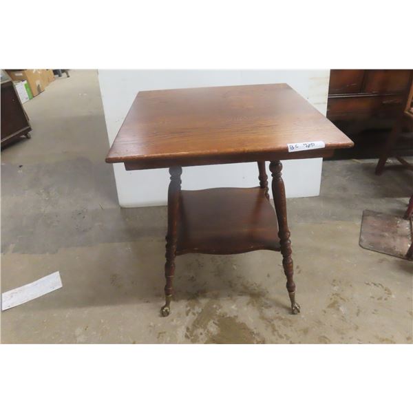 Oak Parlor Table With Ball And Claw Feet