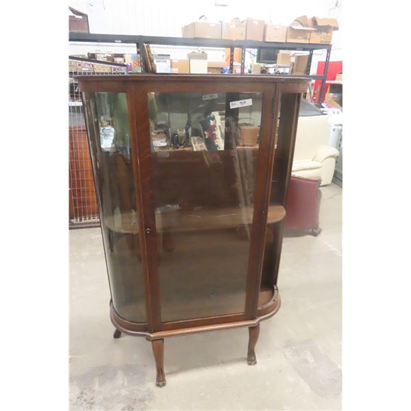 Oak China Cabinet Missing One Side Glass 59" x 41 1/2" x 13"