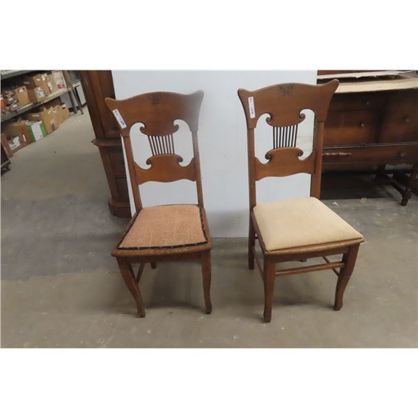 2 Matching Oak K Chairs