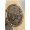 Image 1 : Oval Tapestry Framed Picture Lady And Gentleman 19" x 23"