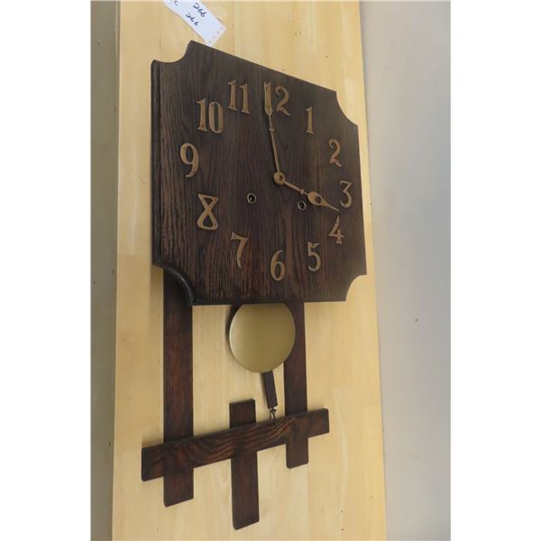 National Mfg Mission Oak Wall Clock