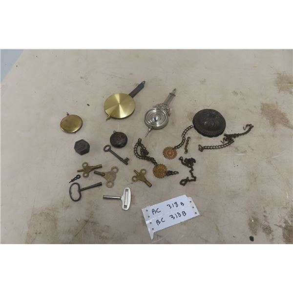 Clock Pendants, Skeleton Keys, Clock Keys, and More