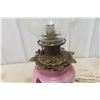 Image 4 : Antique Gone With The Wind Lamp Converted To Electrical