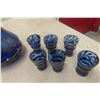 Image 5 : 2x Cobalt Decanters With Silver Inlay + Shot Glasses 4