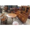 Image 1 : Maple Table 29" x 41" Plus 12" Leaf, 4 Chairs, Stepback Cupboard 67" x 40" x 18"