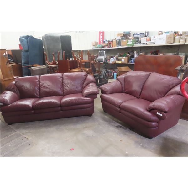 Leather/Leather Style Love Sear 70", Couch 92"