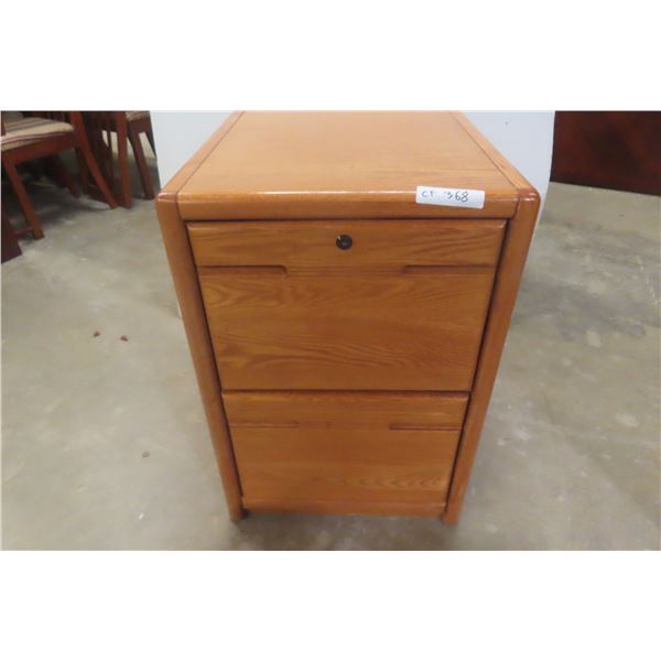 Oak 2 Drawer Filing Cabinet 30" x 25" x 20 1/2"
