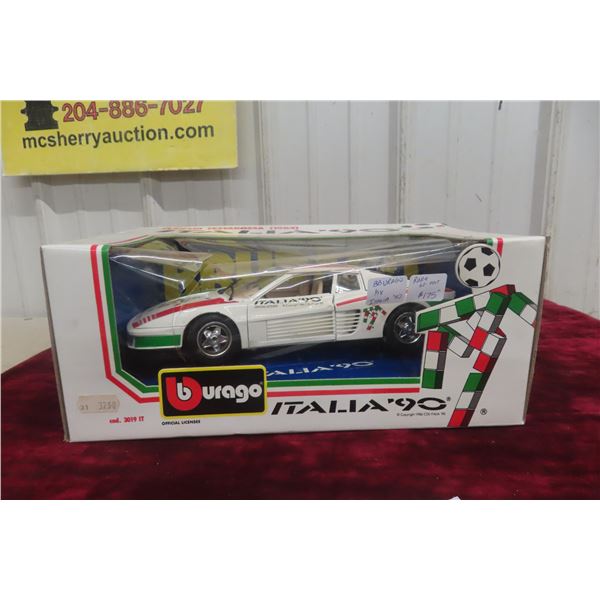 1984 Burago Italia Ferrari 90 Die Cast, 1/18 Scale, with Box