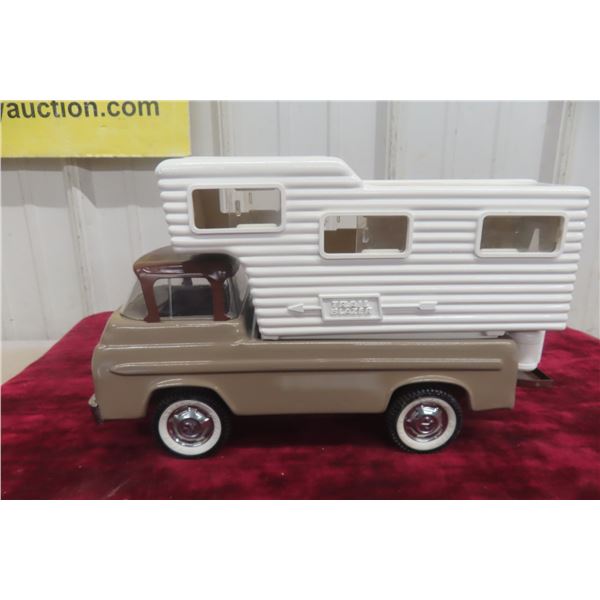 Ny-Lint Ford Econoline Camper, Pressed Steel, 1960s, 12 1/2"