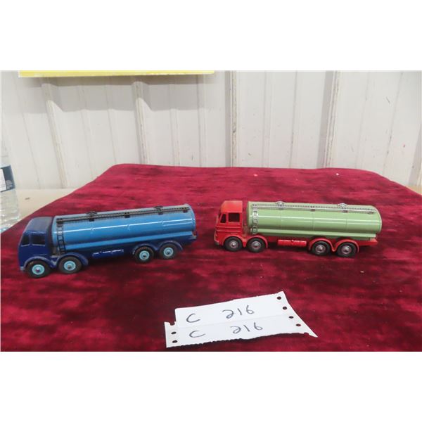 2x Dinky Super Toy Tanker Trucks, 7 1/2"