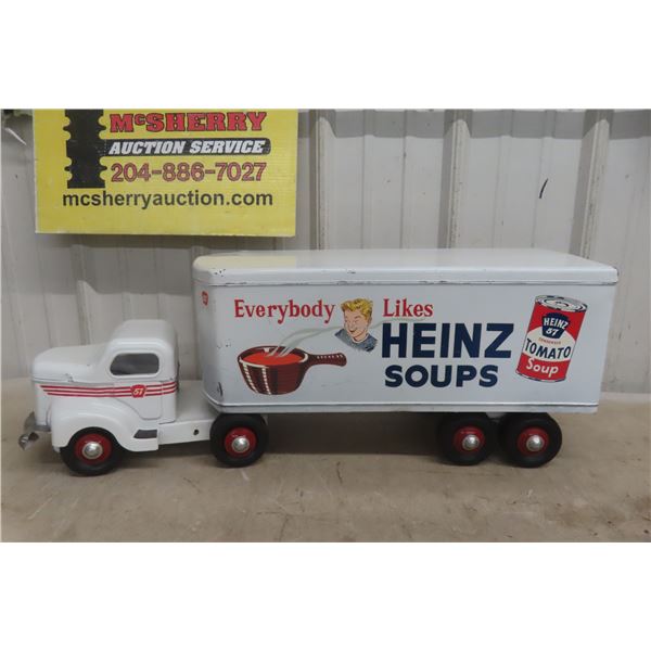 Otaco Minnitoy Heinz Soup Pressed Steel Truck & Trailer, 1940s Or 1950s, 28" Long