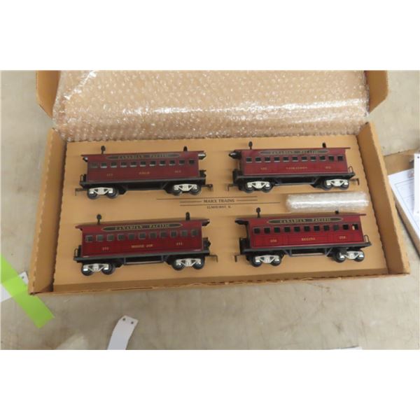 Marx Canadian Pacific Old Time Passenger Trains, Set of 4, w/ Box, Tin Untouched Condition, Each Ca