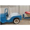 Image 4 : Tonka Jeep Runabout w/ Boat and Trailer, 1960s, Jeep/Trailer Metal, Boat Plastic, 24" Total Length