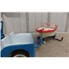 Image 8 : Tonka Jeep Runabout w/ Boat and Trailer, 1960s, Jeep/Trailer Metal, Boat Plastic, 24" Total Length