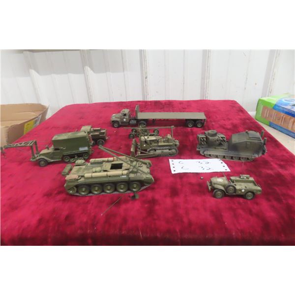8x Mixed Brand Military Vehicles Including Lesney, Sulido, 1st Gear and More