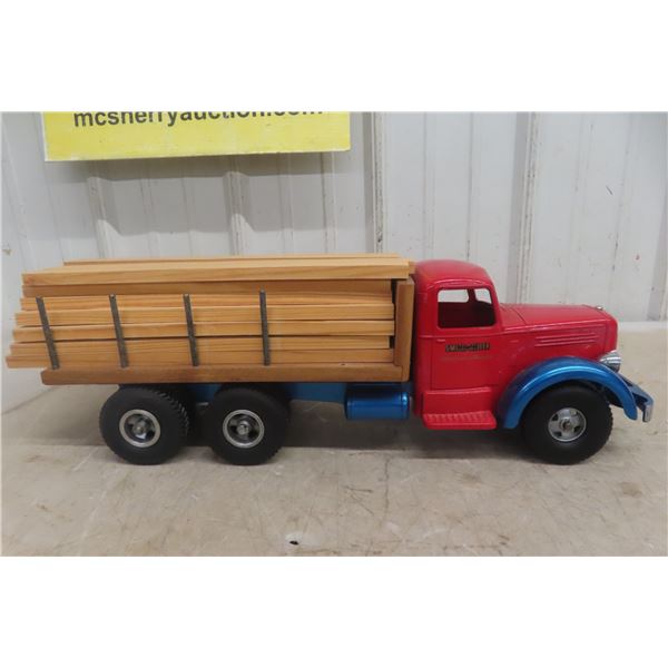 Smith-Miller L Mack Pressed Steel Lumber Truck, 1950s, Aluminum Cast, 20" Long