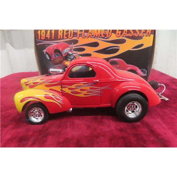 Acme 1941 Red Flamed Willys Gasser, 1/18 Scale Die Cast, Limited Edition, 1 Of 408 Produced, w/ Box
