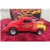 Image 5 : Acme 1941 Red Flamed Willys Gasser, 1/18 Scale Die Cast, Limited Edition, 1 Of 408 Produced, w/ Box