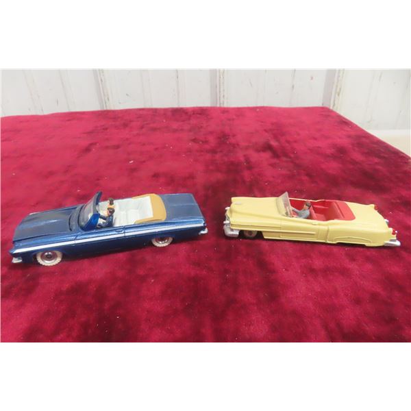 2x Dinky Cars, Plymouth Fury And Cadillac Eldorado #131, 4 1/2" Long