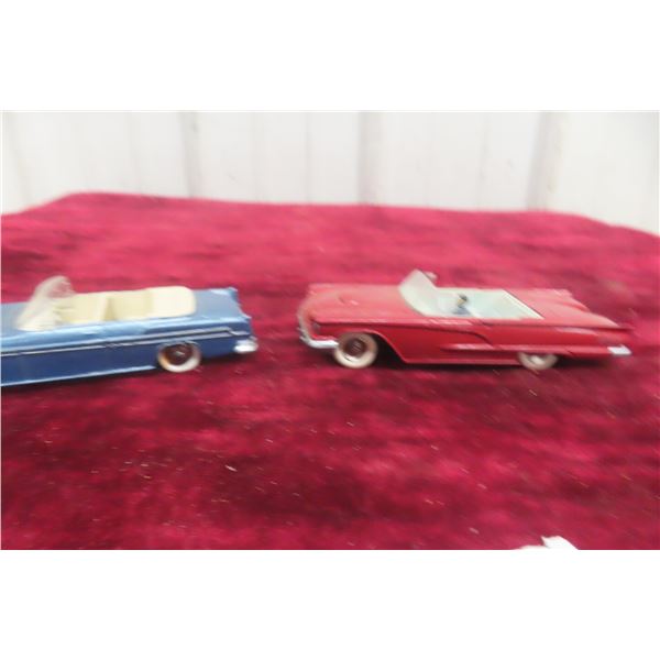 2x Dinky Cars, Ford Thunderbird 555 And Chrysler New Yorker 24A, 4 1/2" Long