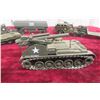 Image 4 : 7x Military Mixed Brand Vehicles Including Solido, Tanks, Trucks And Trailer Gun