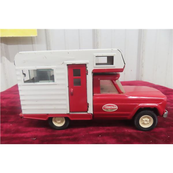 Tonka Jeep Camper, Pressed Steel, 1960s, 9 1/2" Long