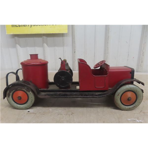 J. Chein Hercules Pressed Steel Fire Pumper Truck, 1920s, 18" Long
