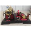 Image 2 : Wilesco D21 Stationary Steam Engine, Brass Boiler With Integrated Water Pump, Pressure Valve, 1960s