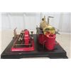 Image 7 : Wilesco D21 Stationary Steam Engine, Brass Boiler With Integrated Water Pump, Pressure Valve, 1960s